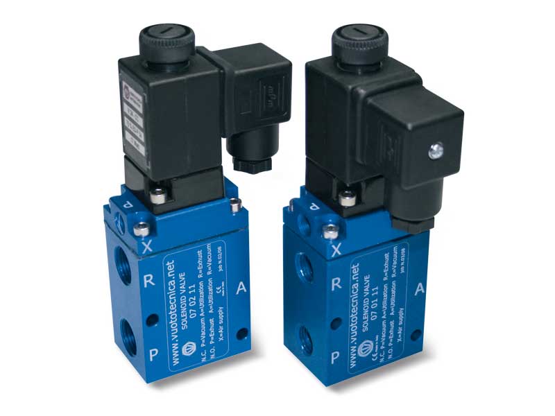 Servo-controlled 3-way vacuum solenoid valves